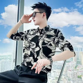 Printed Shirt Men's High-grade Short-sleeved Summer Ins Ruoshuai UniqueTrends