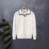 Lightly Mature Casual Polo Collar Sweater Men UniqueTrends