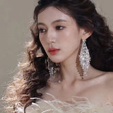 High-grade Light Luxury Sparkling Full Rhinestone Geometric Ear Studs Earrings UniqueTrends