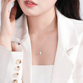 S925 Sterling Silver With Shiny Diamond Water Drop Necklace For Women Light Luxury UniqueTrends