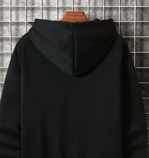 Men's Casual Geometric Pattern Hooded Sweater With Bag UniqueTrends
