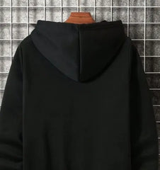 Men's Casual Geometric Pattern Hooded Sweater With Bag UniqueTrends