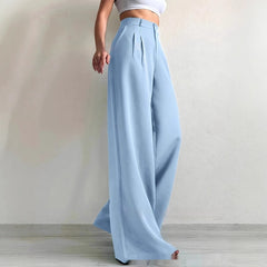 Elegant Solid Color High-grade Draping Formal Suit Trousers