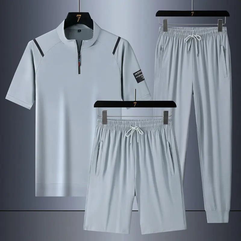 Casual Ice Silk Quick-drying Three-piece Suit For Men UniqueTrends
