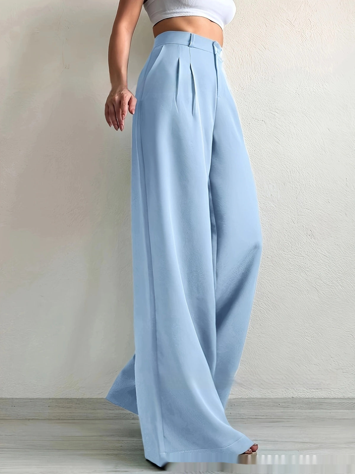 Elegant Solid Color High-grade Draping Formal Suit Trousers
