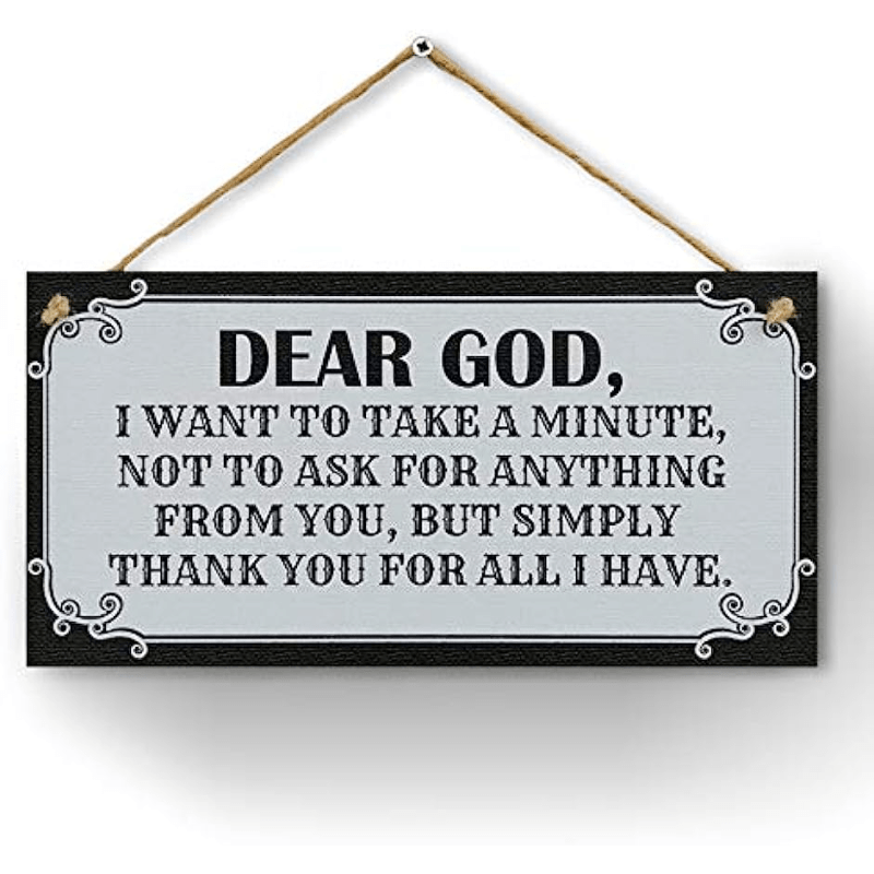 1pc Dear God House Decorative Sign Faith Religion Belief Gratitude Home Ornament Living Room Gift