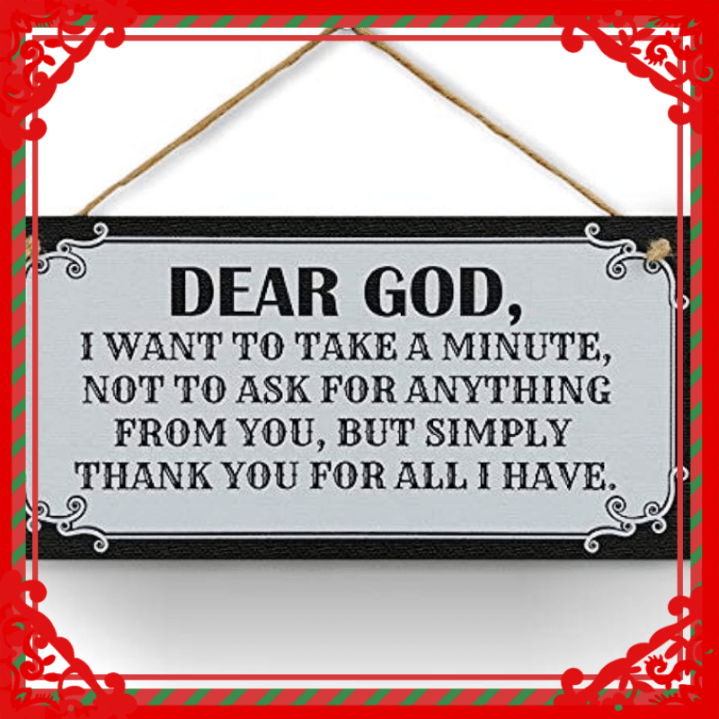 1pc Dear God House Decorative Sign Faith Religion Belief Gratitude Home Ornament Living Room Gift