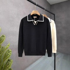 Lightly Mature Casual Polo Collar Sweater Men UniqueTrends