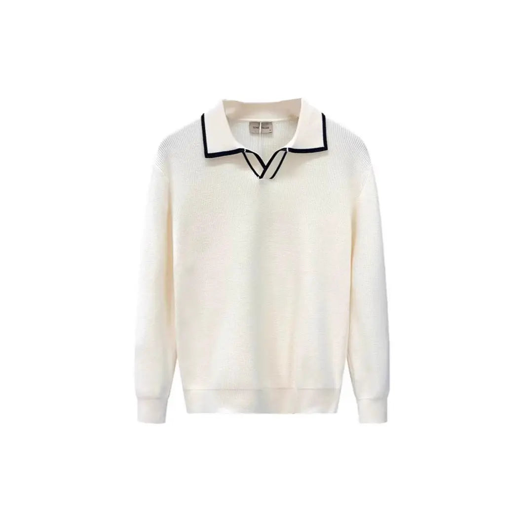 Lightly Mature Casual Polo Collar Sweater Men UniqueTrends