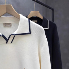Lightly Mature Casual Polo Collar Sweater Men UniqueTrends