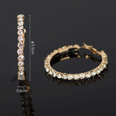Popular Geometric Single Row Diamond Rhinestone Ear Ring UniqueTrends