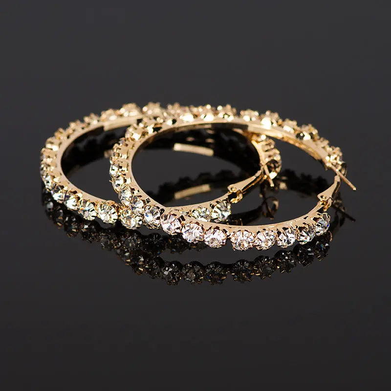 Popular Geometric Single Row Diamond Rhinestone Ear Ring UniqueTrends