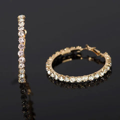 Popular Geometric Single Row Diamond Rhinestone Ear Ring UniqueTrends