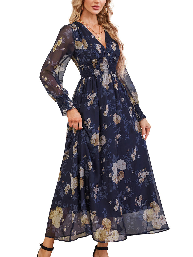 Women's Casual Bohemian-Style Printed Maxi Dress