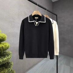 Lightly Mature Casual Polo Collar Sweater Men UniqueTrends