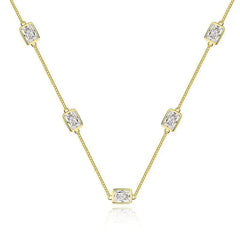 Simple Gold-plated S925 Sterling Silver CZ Zircon Rectangle Women's Suit Jewelry UniqueTrends