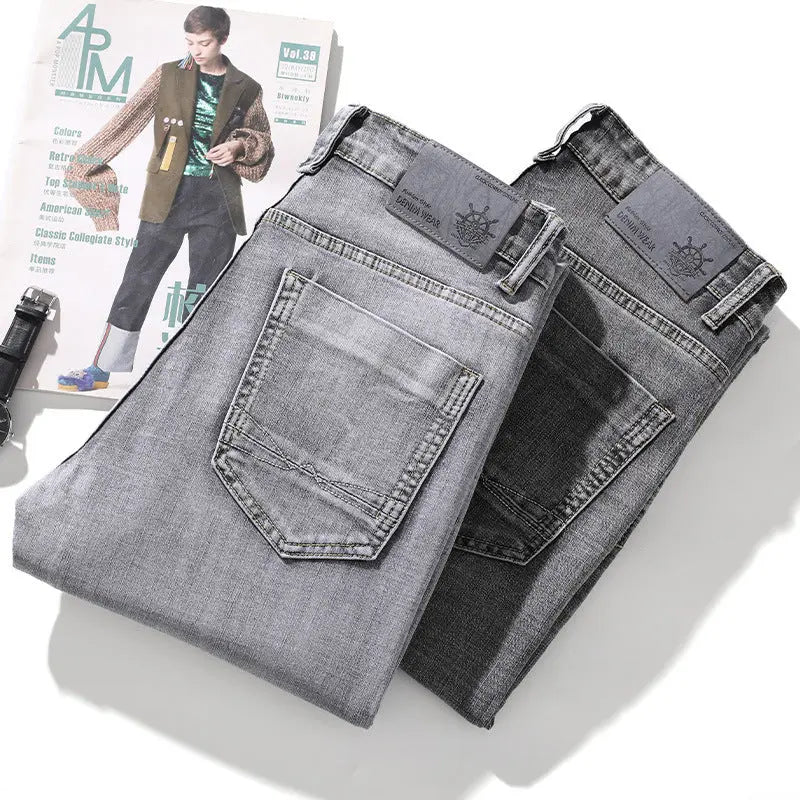 Straight Elastic Trend Versatile Retro Nostalgic Jeans For Men UniqueTrends