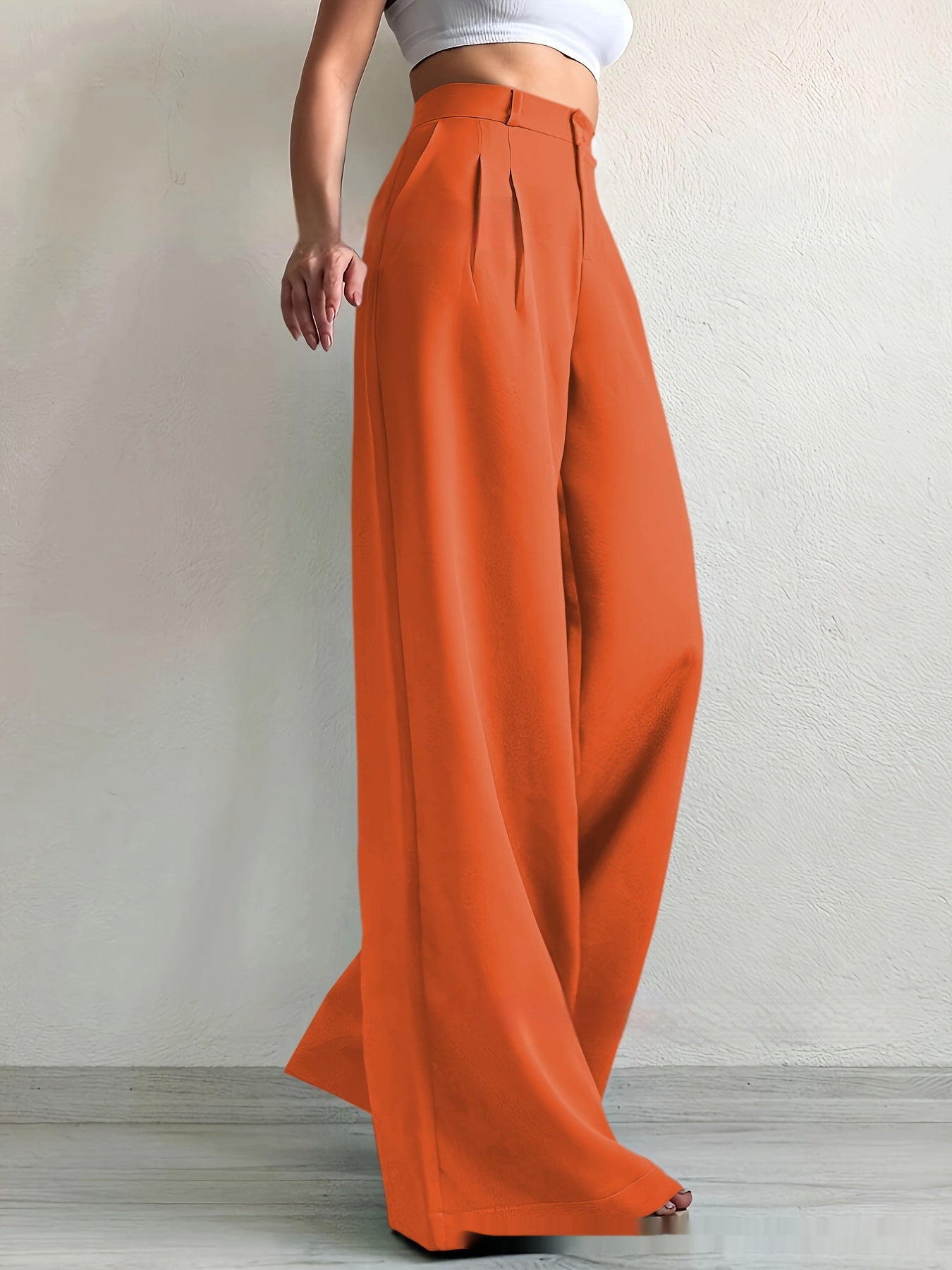 Elegant Solid Color High-grade Draping Formal Suit Trousers