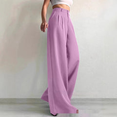 Elegant Solid Color High-grade Draping Formal Suit Trousers