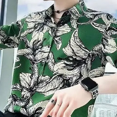 Printed Shirt Men's High-grade Short-sleeved Summer Ins Ruoshuai UniqueTrends