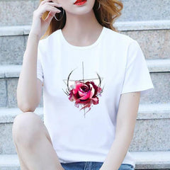 Springsummer Casual Short-sleeved T-shirt For Women
