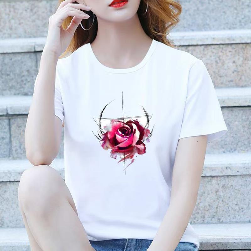 Springsummer Casual Short-sleeved T-shirt For Women
