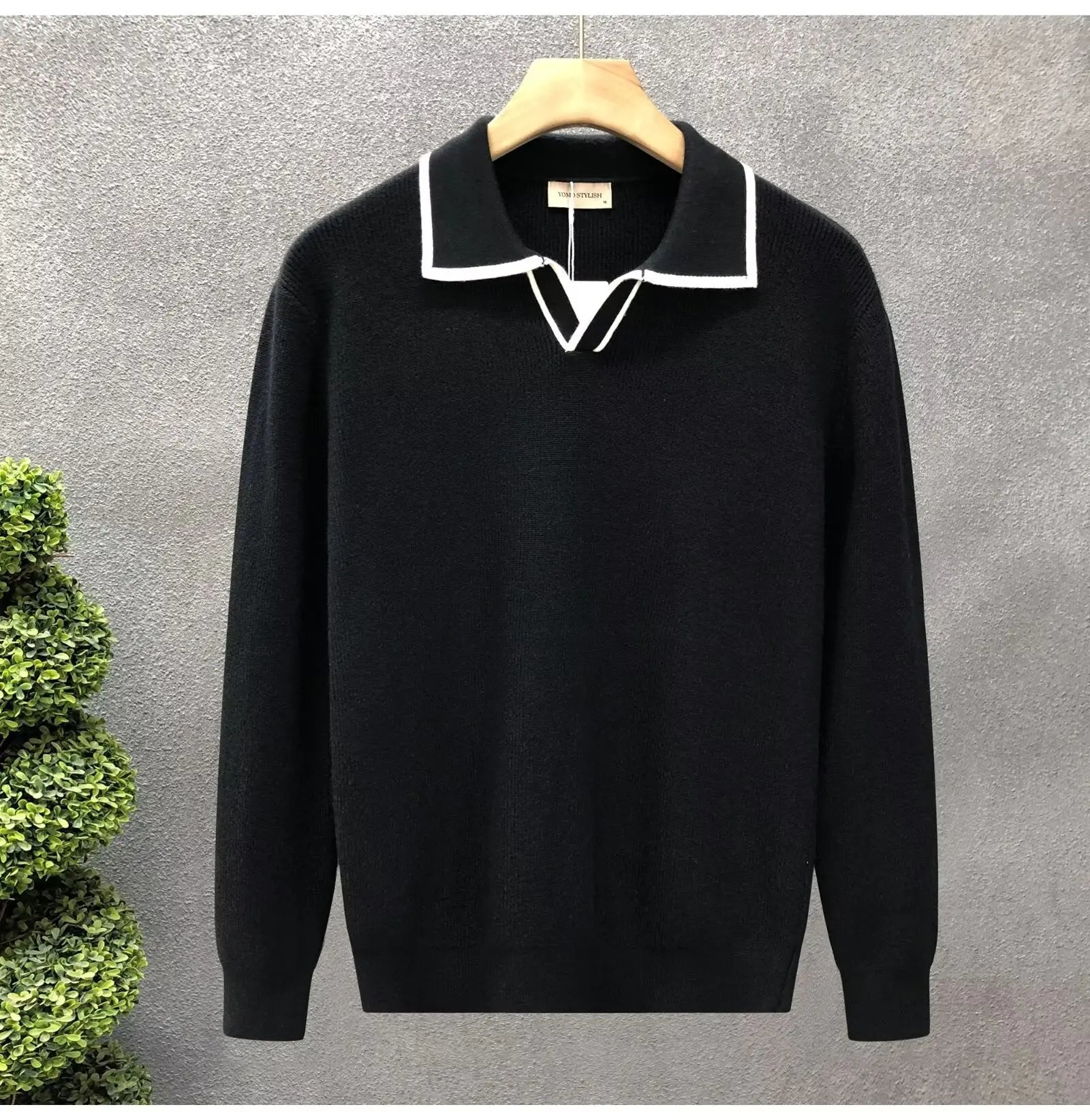 Lightly Mature Casual Polo Collar Sweater Men UniqueTrends