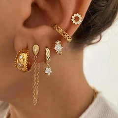 European And American Zircon Ear Clip Eardrops Hours Ear Ring UniqueTrends