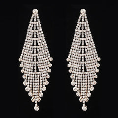 High-grade Light Luxury Sparkling Full Rhinestone Geometric Ear Studs Earrings UniqueTrends
