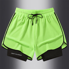 Men's Marathon Track And Field Lining Fake Two Pieces Training Quick-drying Shorts
