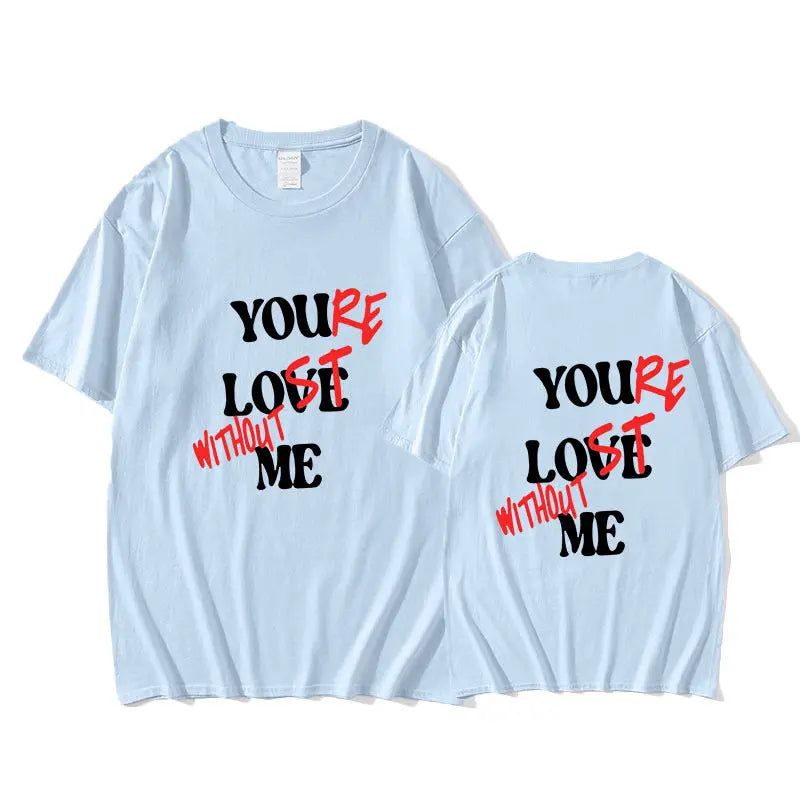 You Love Me Letter Printed T-shirt Summer WomenMen Short Sl - Unique Trends