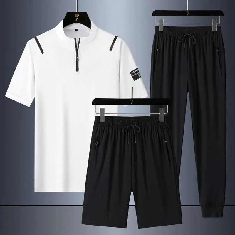 Casual Ice Silk Quick-drying Three-piece Suit For Men UniqueTrends