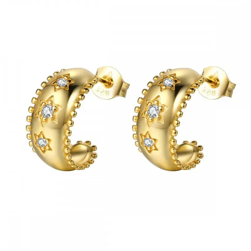 European And American Zircon Ear Clip Eardrops Hours Ear Ring UniqueTrends