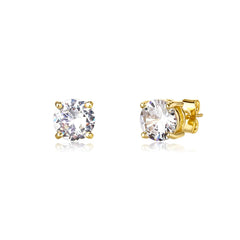 Gold-plated Micro-inlaid Round Zircon Ear Studs Earrings UniqueTrends