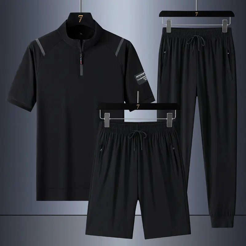 Casual Ice Silk Quick-drying Three-piece Suit For Men UniqueTrends