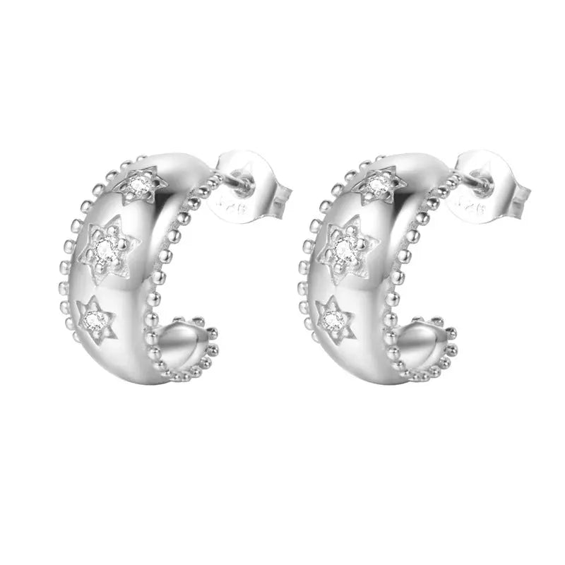 European And American Zircon Ear Clip Eardrops Hours Ear Ring UniqueTrends