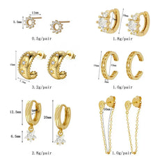 European And American Zircon Ear Clip Eardrops Hours Ear Ring UniqueTrends