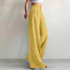 Elegant Solid Color High-grade Draping Formal Suit Trousers