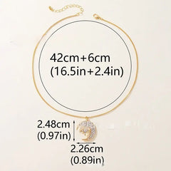 Niche Design Star Moon Inlaid Pendant Necklace For Women UniqueTrends