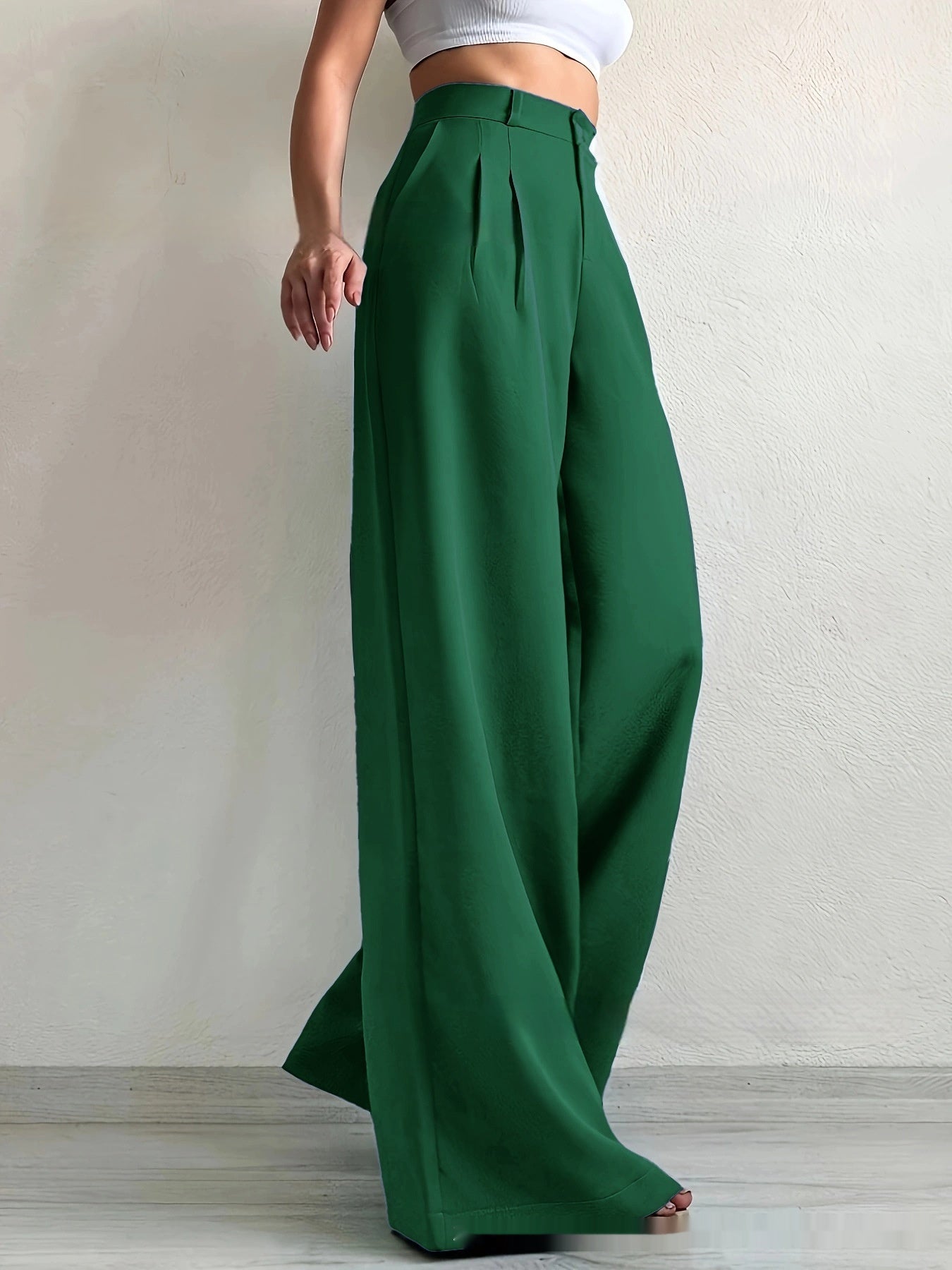 Elegant Solid Color High-grade Draping Formal Suit Trousers
