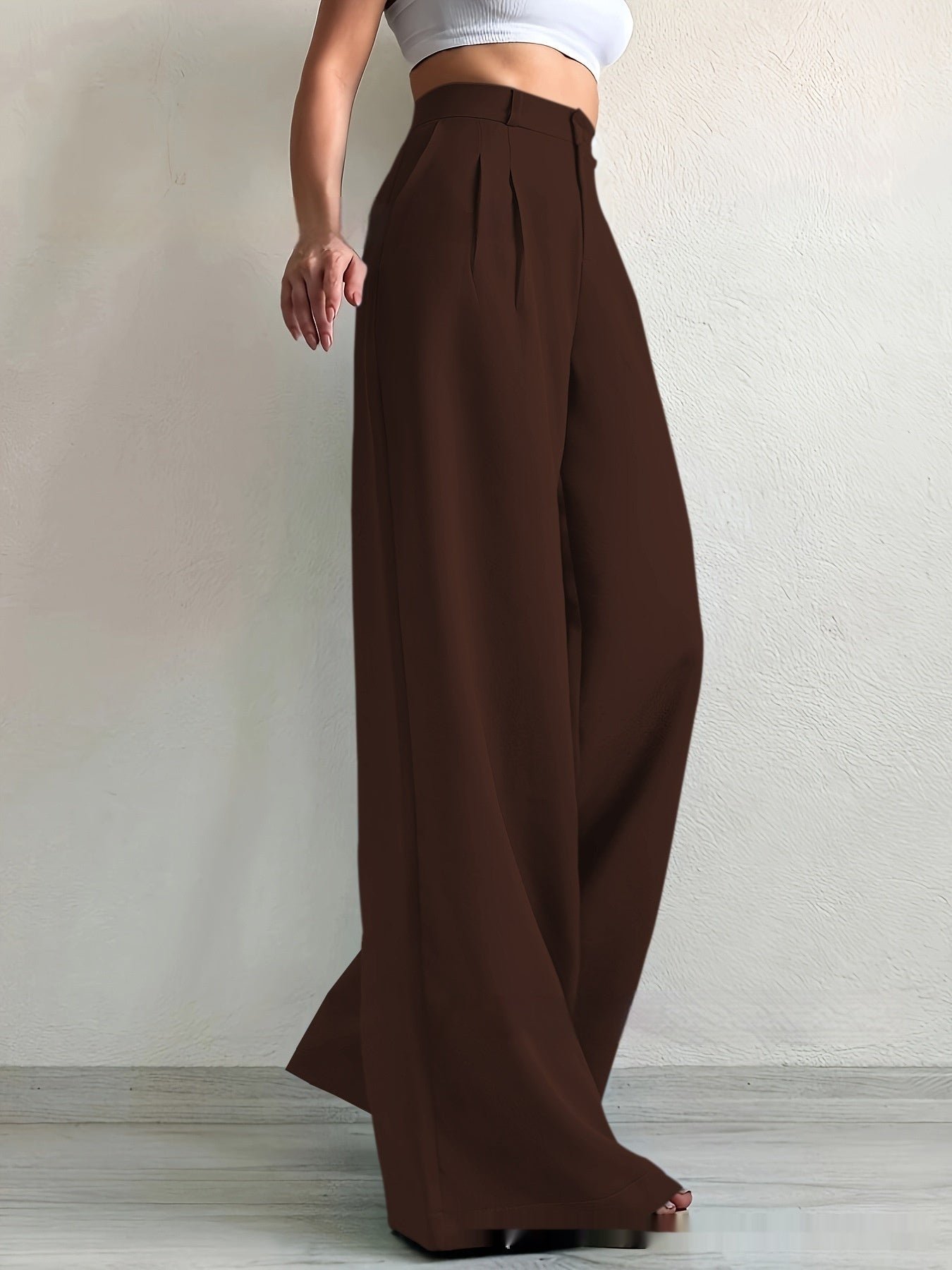 Elegant Solid Color High-grade Draping Formal Suit Trousers