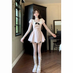 Waist Slimming Bow Design Pure Desire Temperament Dress