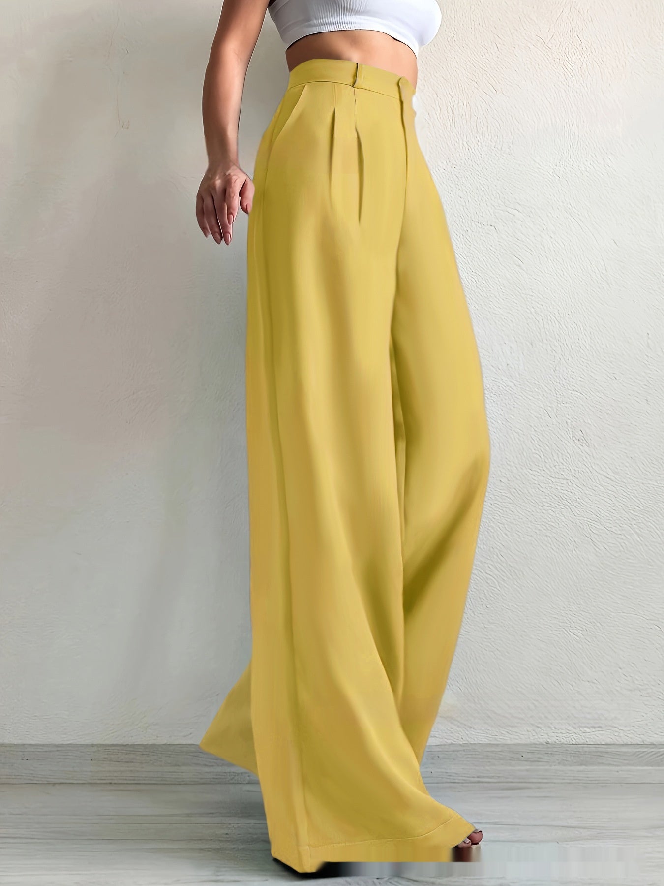 Elegant Solid Color High-grade Draping Formal Suit Trousers