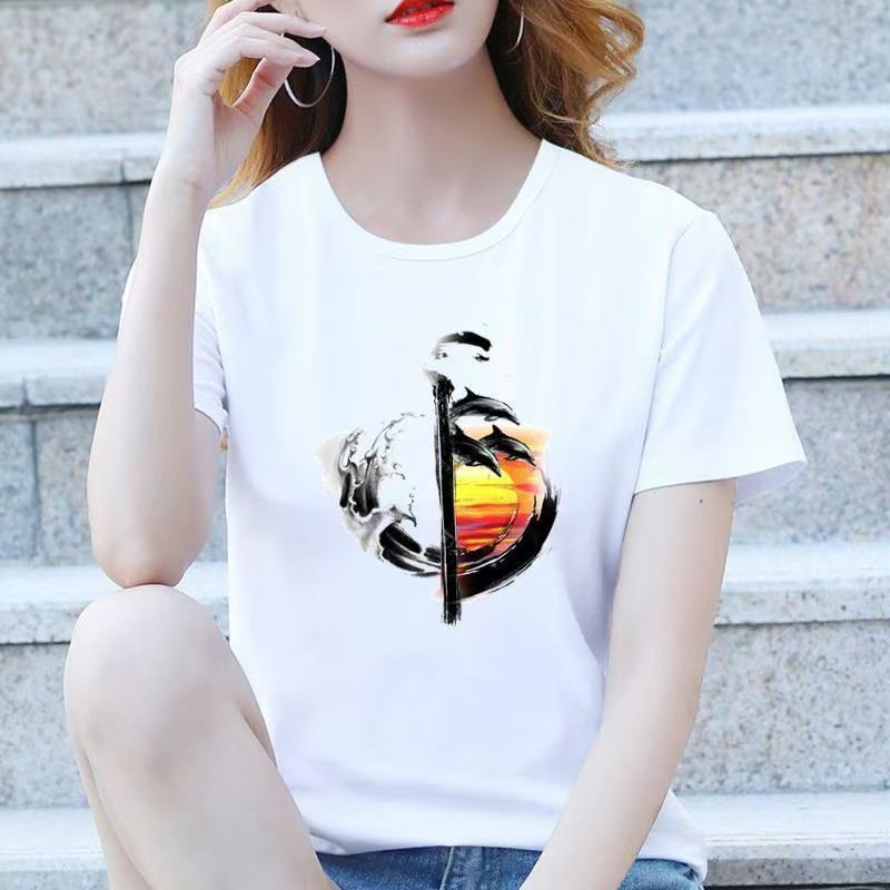 Springsummer Casual Short-sleeved T-shirt For Women