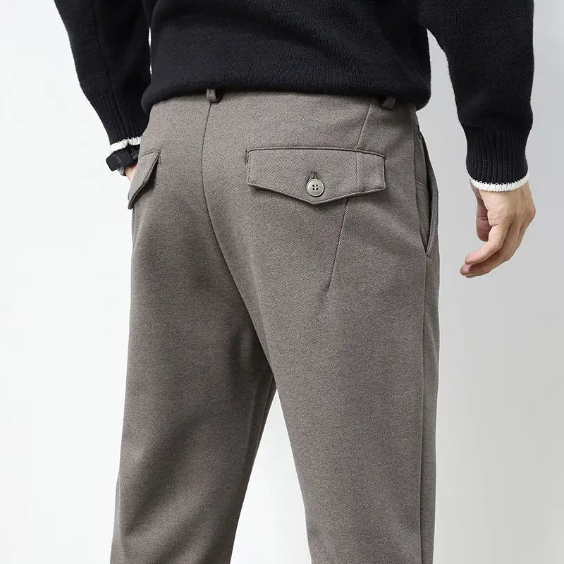 Men's Business Woolen Straight Casual Pants UniqueTrends