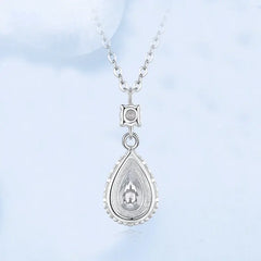 S925 Sterling Silver With Shiny Diamond Water Drop Necklace For Women Light Luxury UniqueTrends