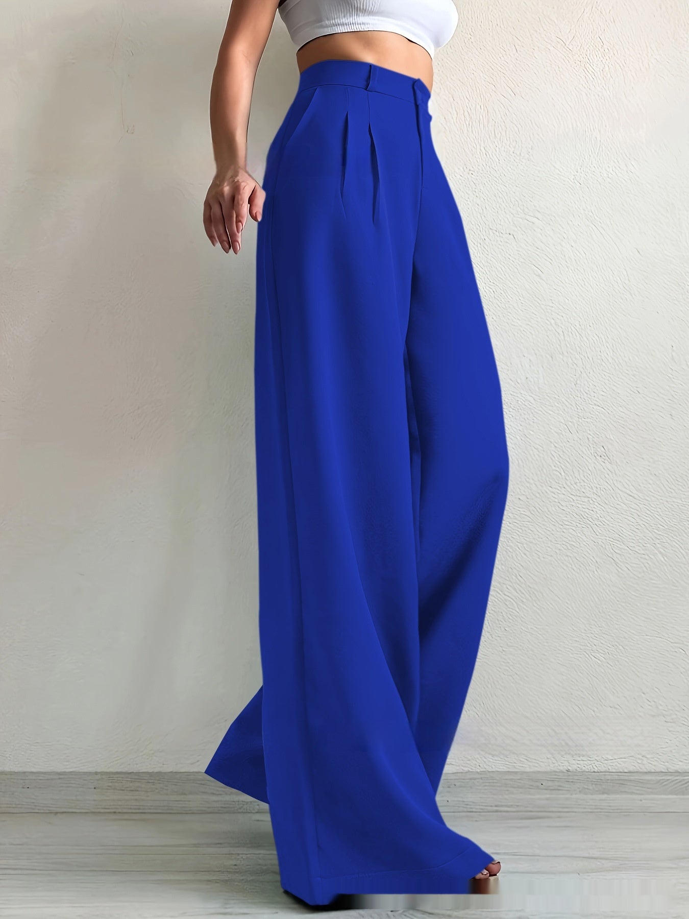 Elegant Solid Color High-grade Draping Formal Suit Trousers
