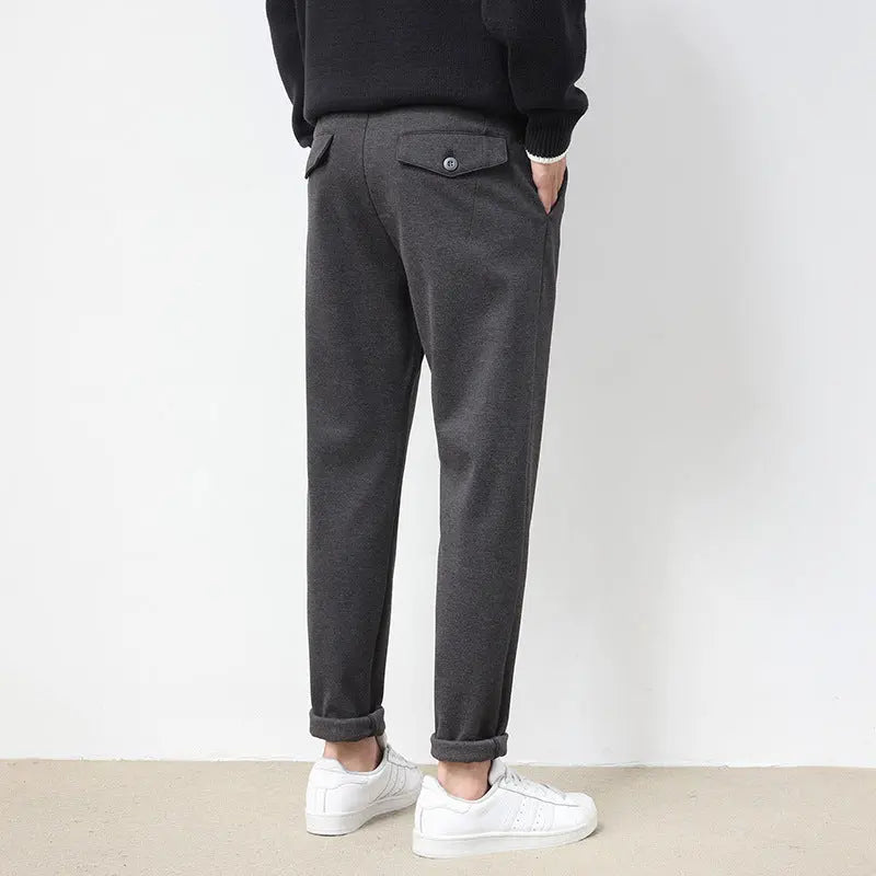 Men's Business Woolen Straight Casual Pants UniqueTrends