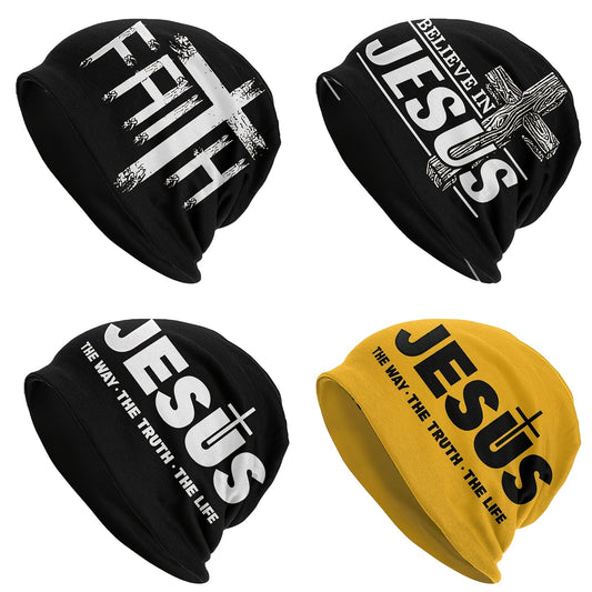 1pc Jesus Christ Bonnet Hats Thin Skullies Beanies Hat With The Way The Truth For Autumn Spring Cycling