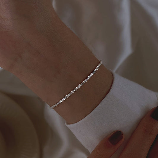 2022 New Silver Colour Sparkling Gypsophila Adjustable Bracelet & Bangle For Women Fine Fashion Jewelry Wedding Party Gift